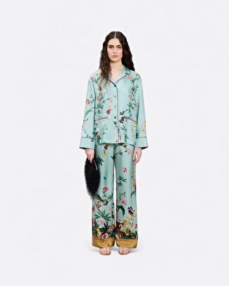 Pajama Mavi Gömlek Kadın Pijama Üst - 2