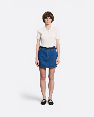 Denim Lacivert Kadın Etek - 2