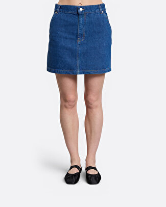Denim Lacivert Kadın Etek - 5