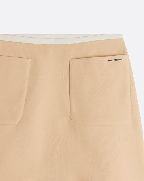 Patch Pocket Krem Kadın Etek - 8