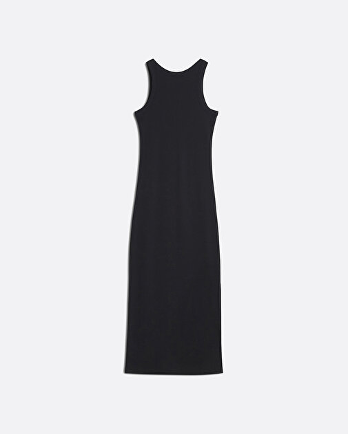 Paris Ribbed Siyah Kadın Elbise - 0