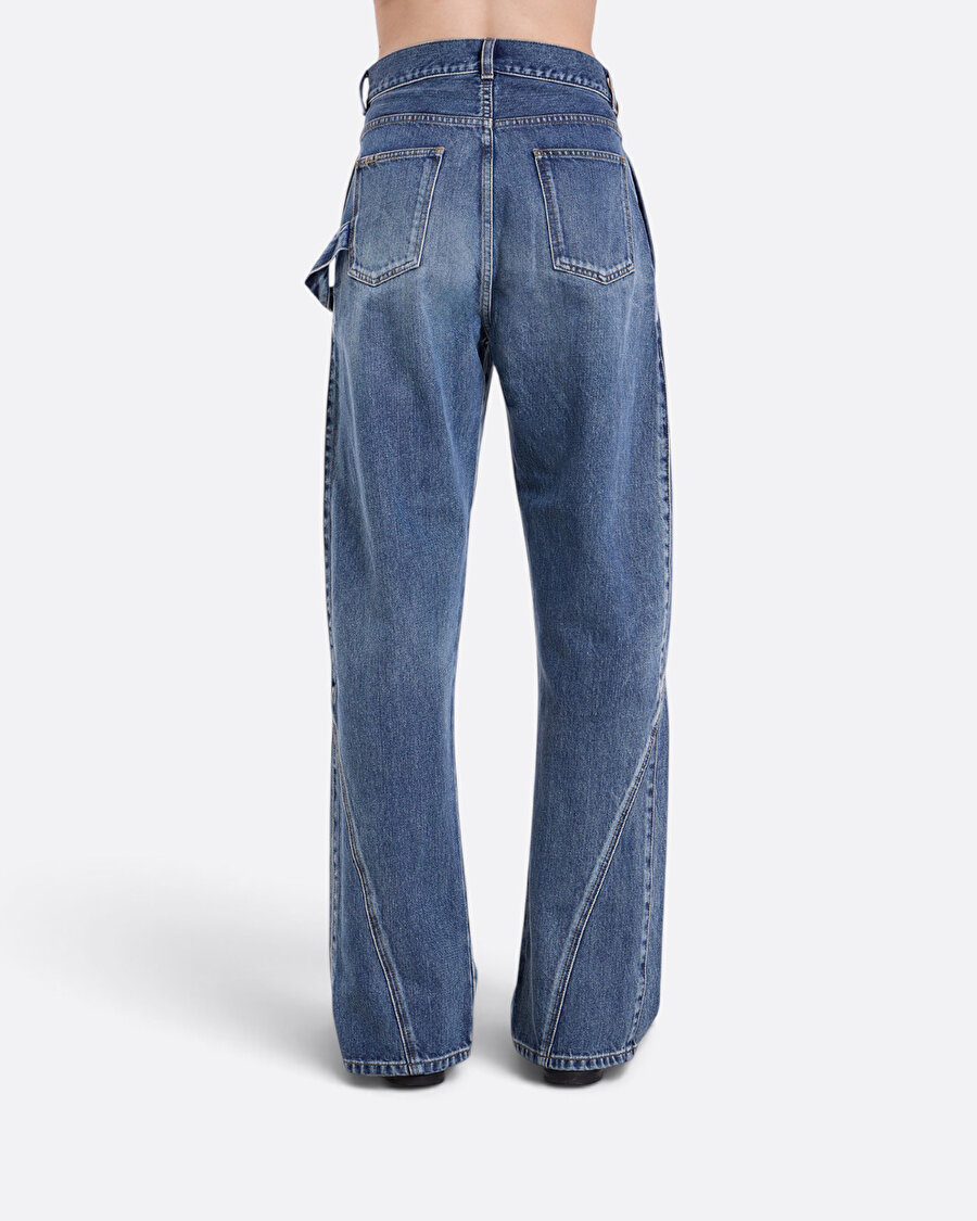 Twisted Workwear Mavi Kadın Jean Pantolon - 6