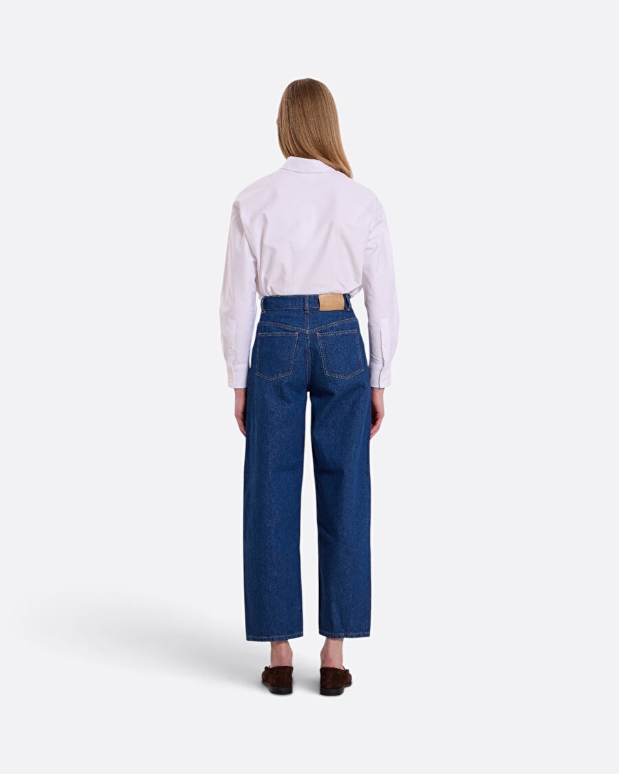 Tapered Lacivert Kadın Jean Pantolon - 6
