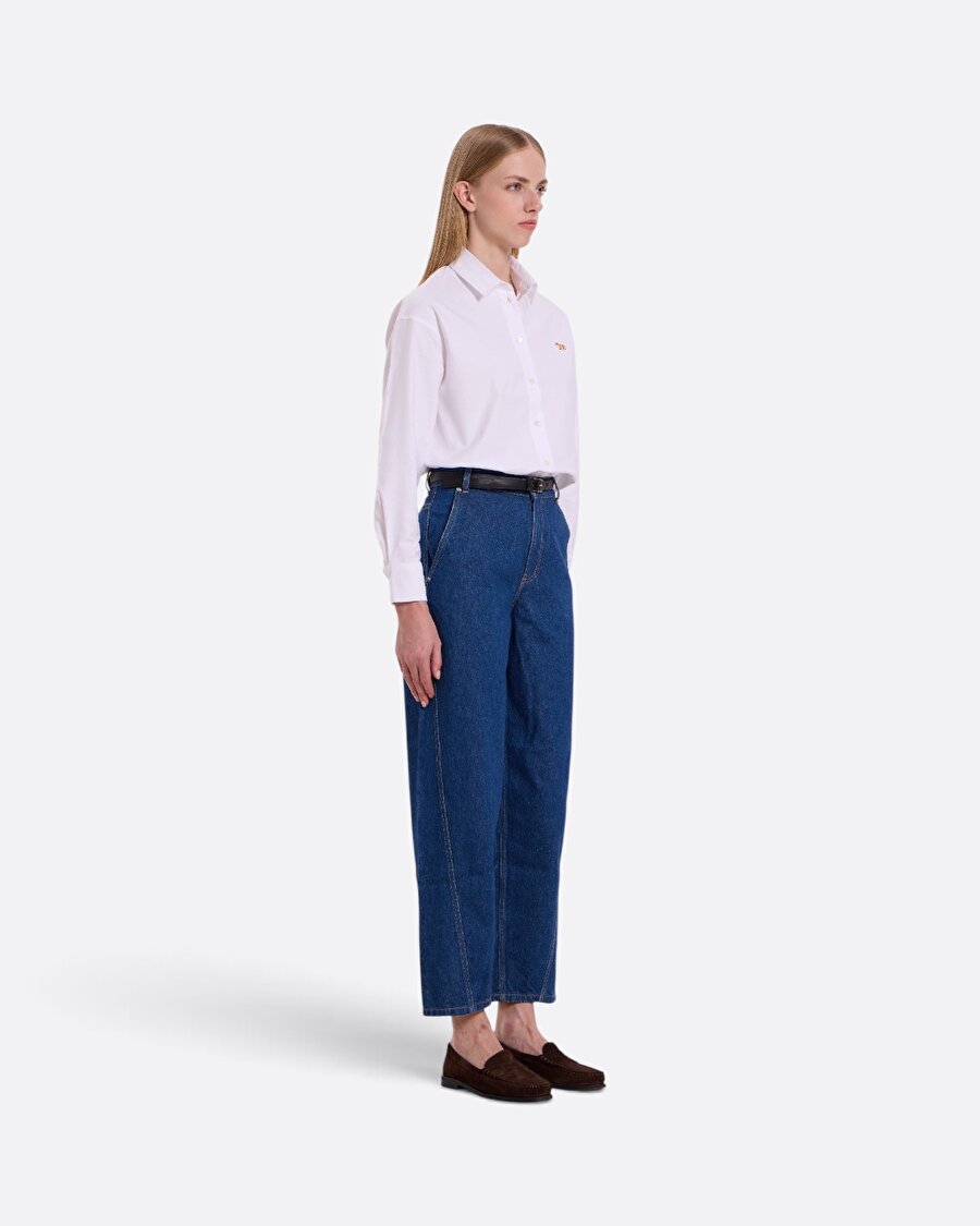 Tapered Lacivert Kadın Jean Pantolon - 5
