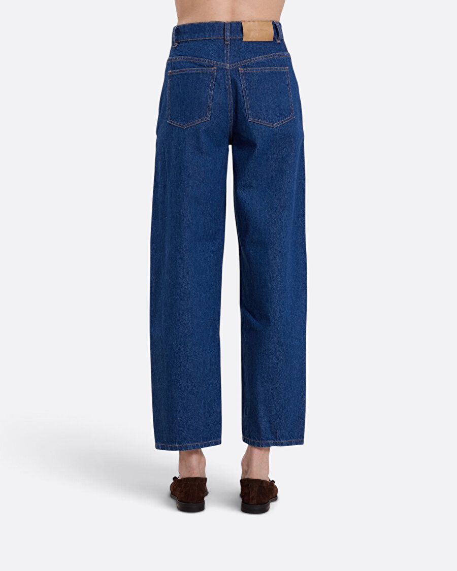 Tapered Lacivert Kadın Jean Pantolon - 8