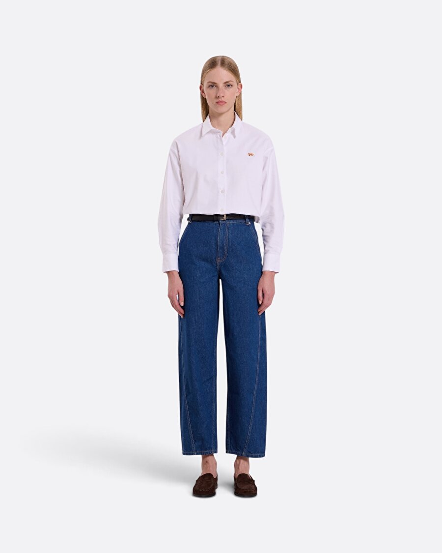 Tapered Lacivert Kadın Jean Pantolon - 4