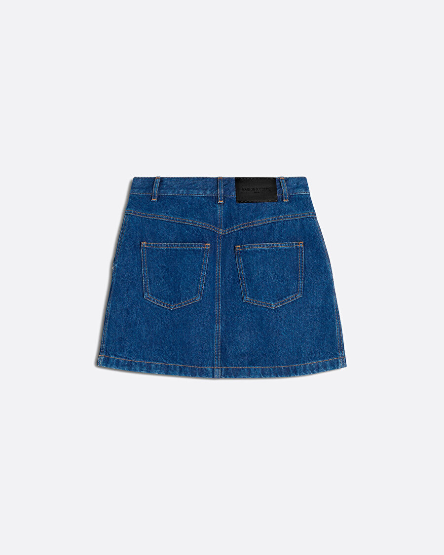 Denim Lacivert Kadın Etek - 0